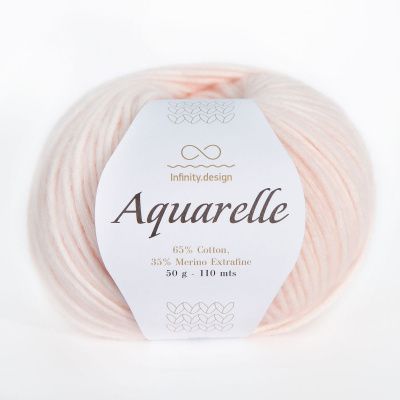 Infinity Aquarelle (3511 POWDER PINK) 65% хлопок, 35% мериносовая шерсть 50 гр/110 м