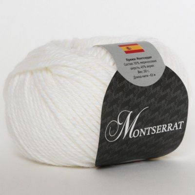 SEAM MONTSERRAT 2005 (белый); Состав: 55% мериносовая шерсть 45% акрил; 50г/63м